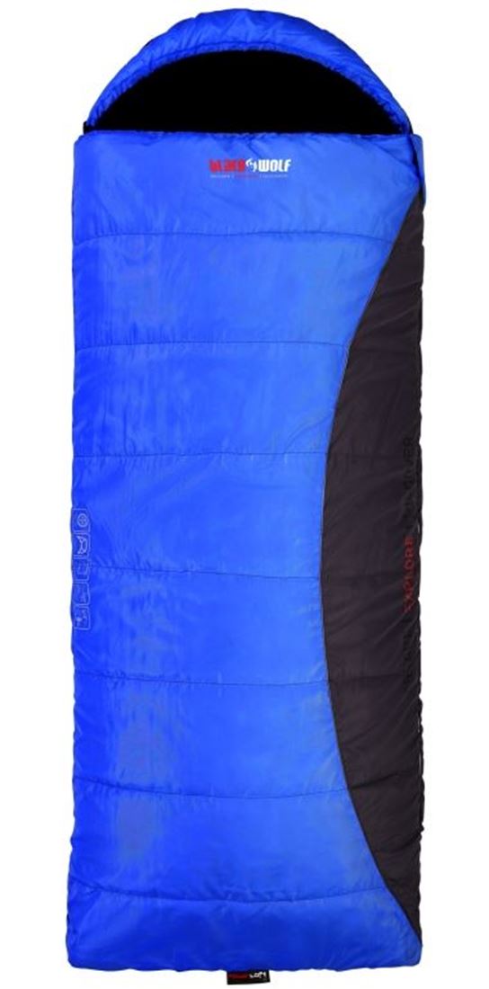 Black Wolf Zambezie Hooded Sleeping Bag Blue Snowys Outdoors