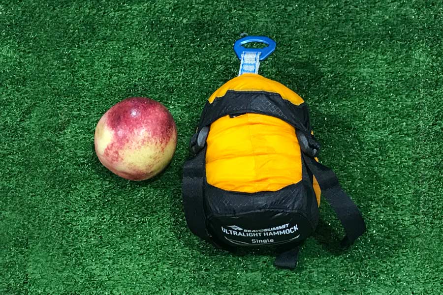 Size of a hammock compared to a nectarine