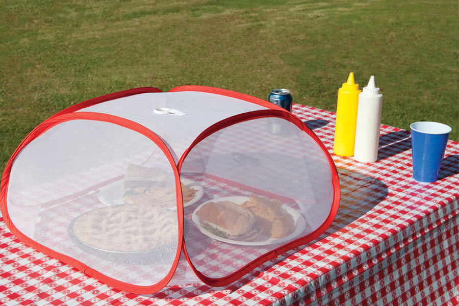 When camping, cover your food to protect it from insects and bugs