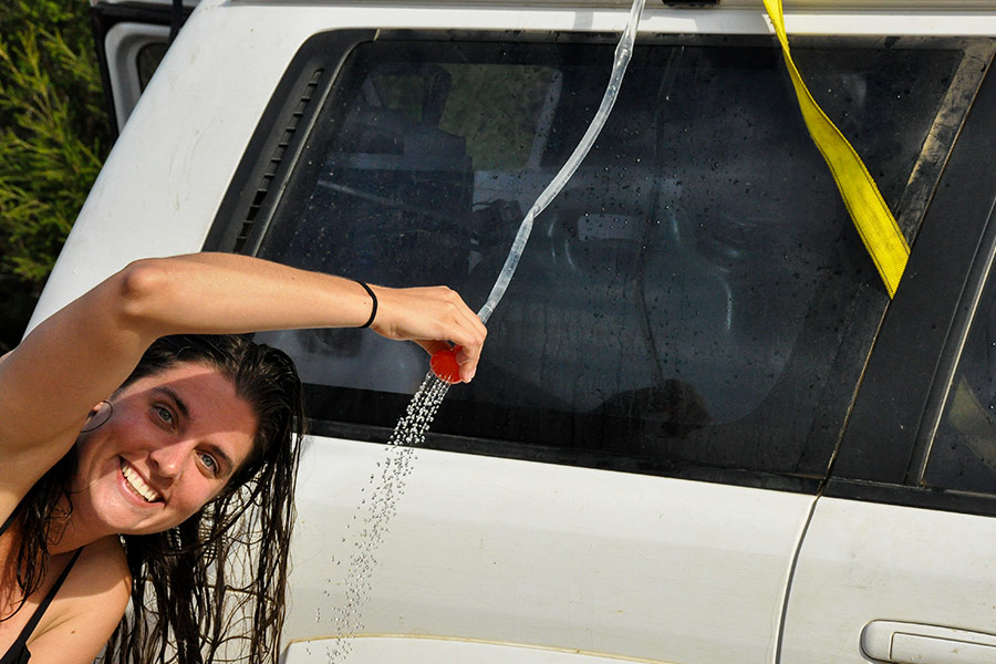 Girl Naked Camping Shower