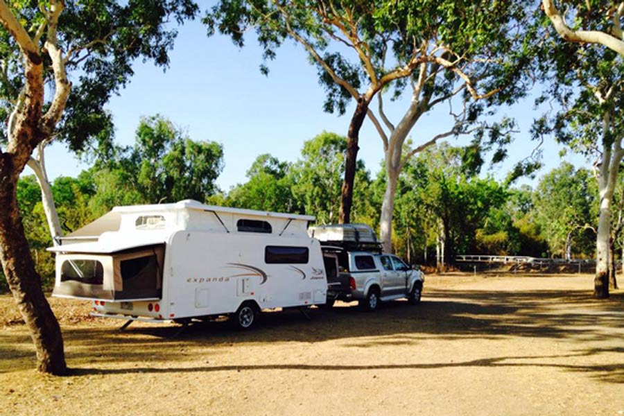 Transporting caravan on our Australian road trip