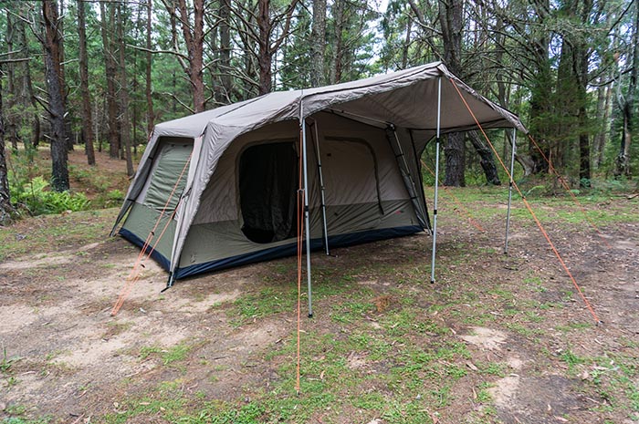 Lifestyle shot of a Turbo Tent 450 Cabin in a forest in Australia
