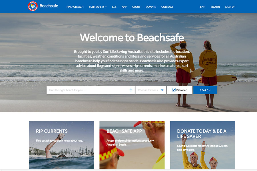 Beachsafe website - lifesaving services