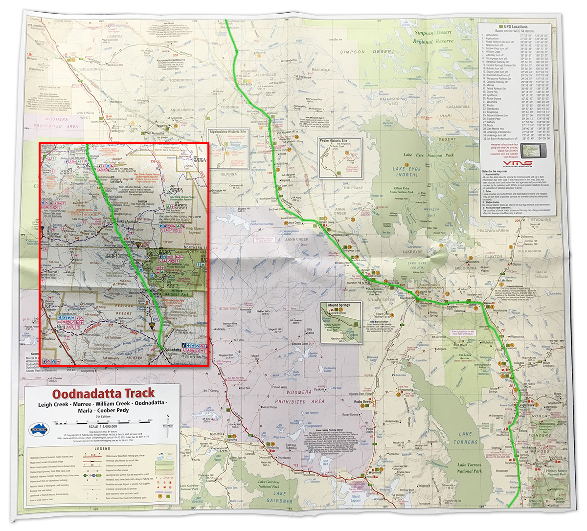 Oodnadatta Track / Old Ghan Heritage Trail Full Map