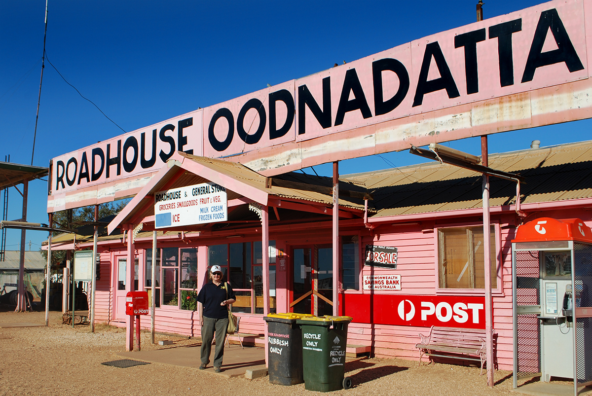 Pink Roadhouse at Oodnadatta on Old Ghan Heritage Rail Trail