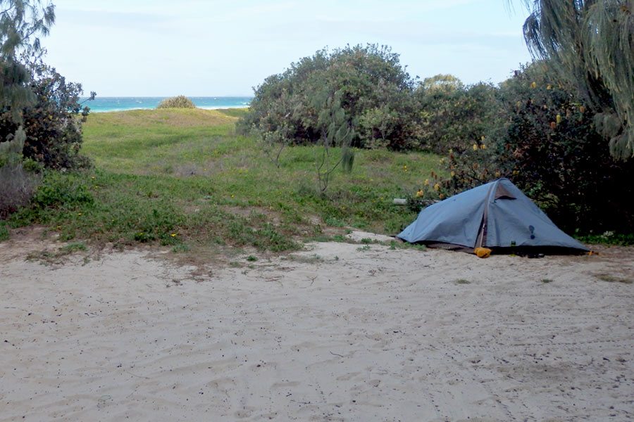 Tent at Rous Battery Campsite on Moreton Island