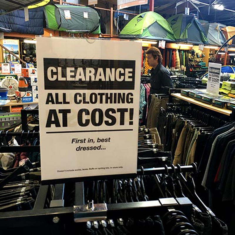 Clothing Clearance at Cost Price! Snowys Blog