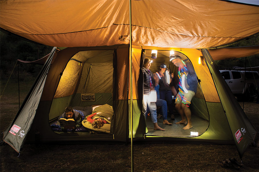The 2 rooms in the Coleman Instant Up Gold 10 Tent