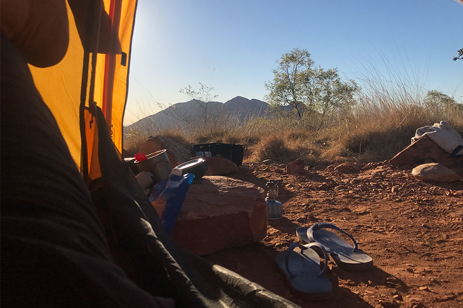 The view of Mount Sonder from the tent