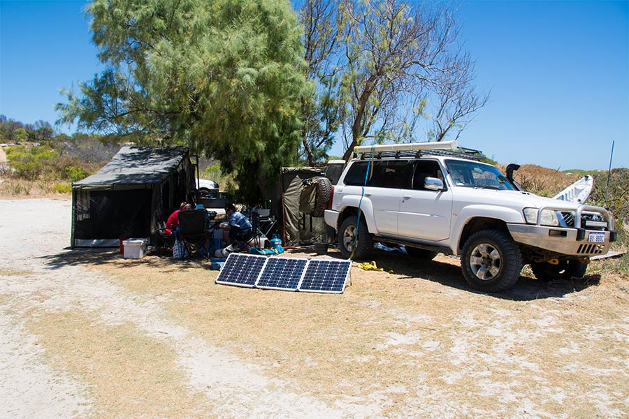 Solar panels for free camping