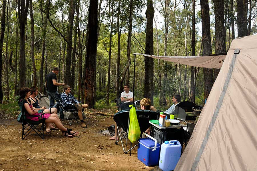 Camping with friends at Dwellingup