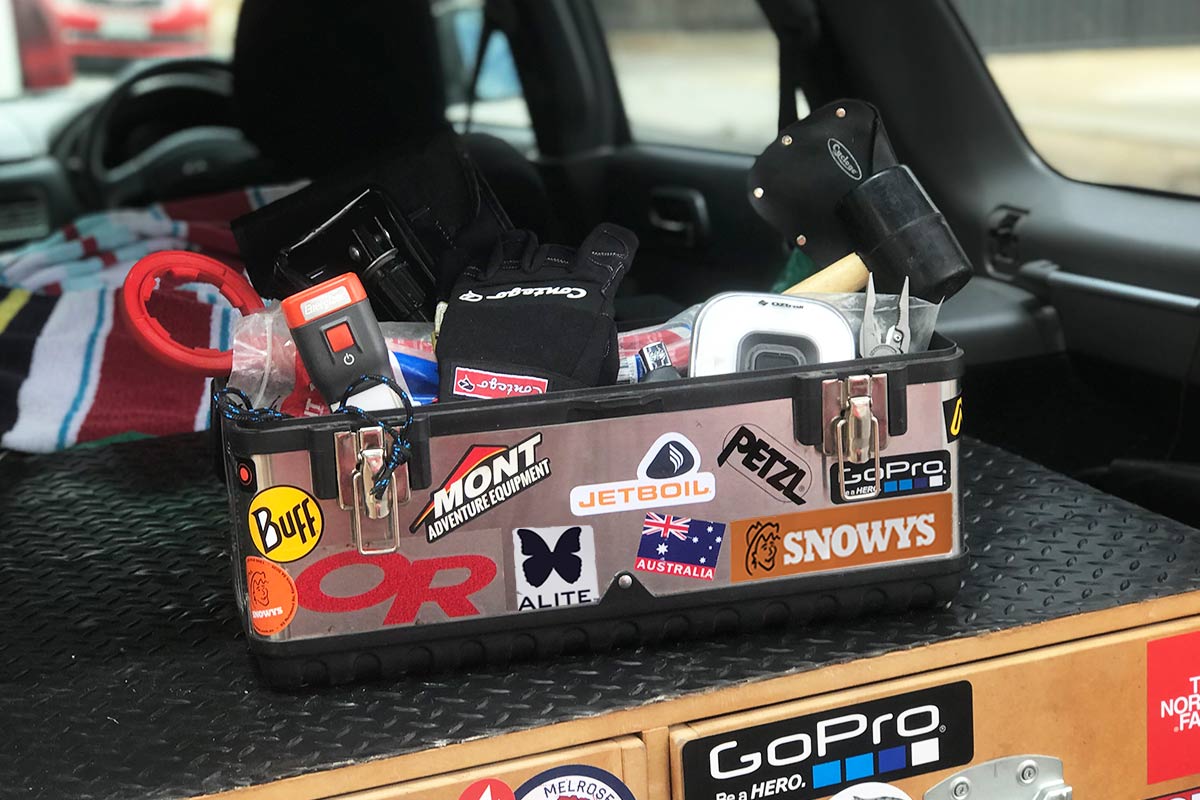 Entire toolkit sitting in boot of car
