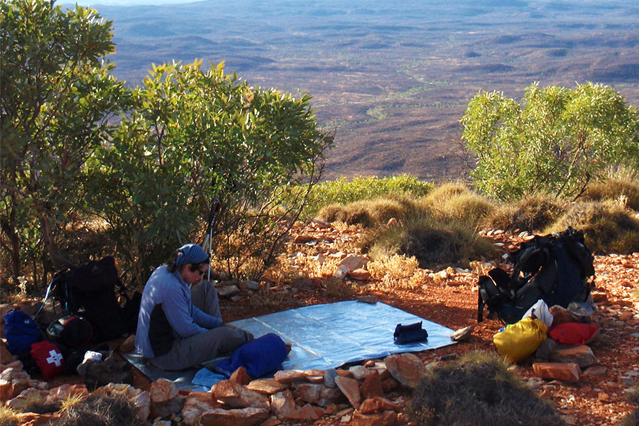 Resting in shade up on hill top