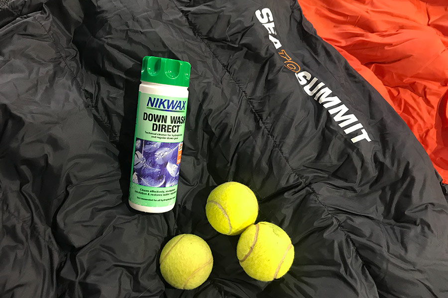 Sleeping bag, Down Wash and Tennis Balls