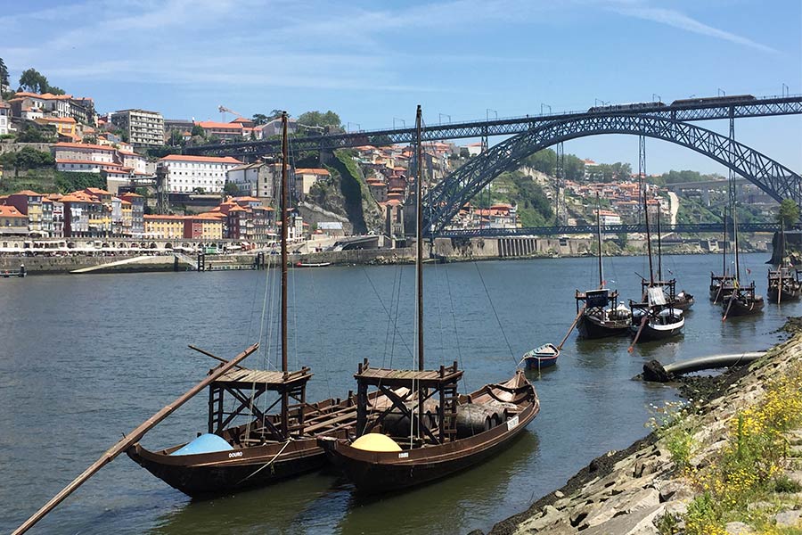 Riverside boats in Porto