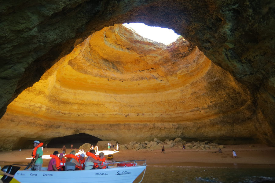 Portugal boat tour in sea cave in