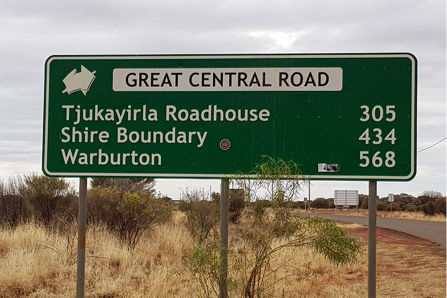 Close up of Great Central Road sign