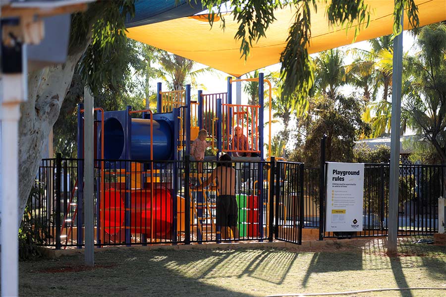 The playground at a Caravan Park