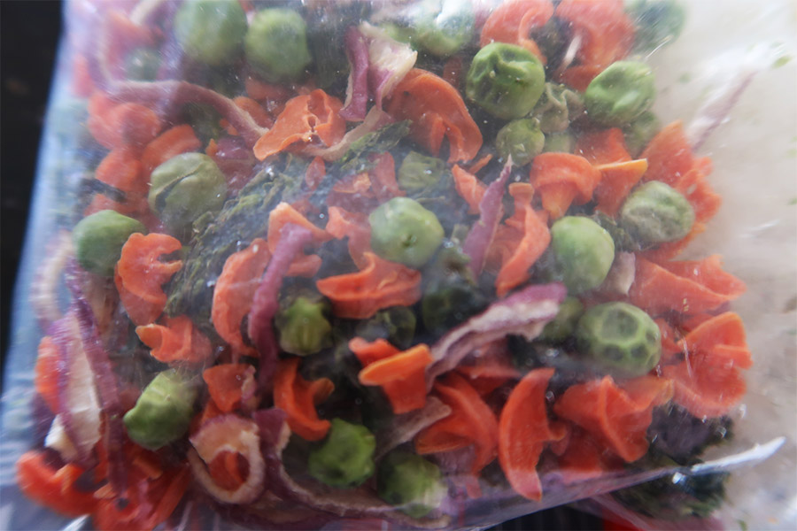 Close up of dehydrated vegetables