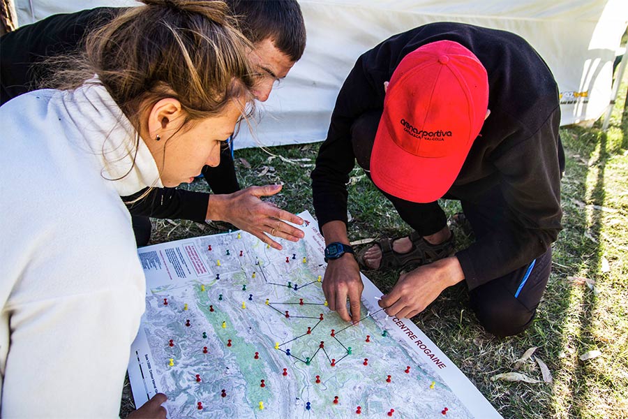 Planning the route to take with string on a map