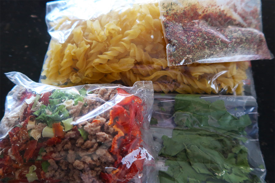 A variety of foods dehydrated