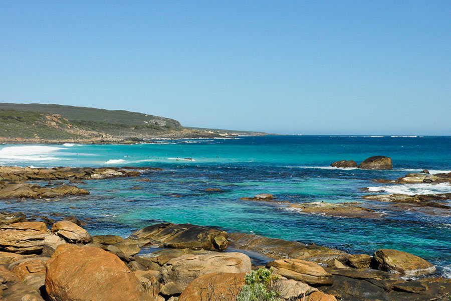 View of Redgate Beach in WA