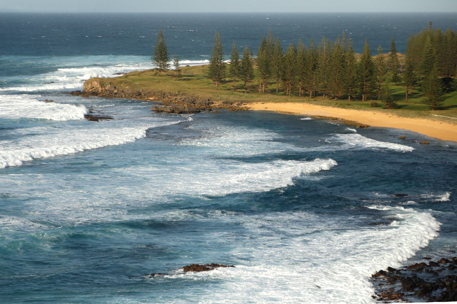 The rugged coastline along a section of Norfolk Island