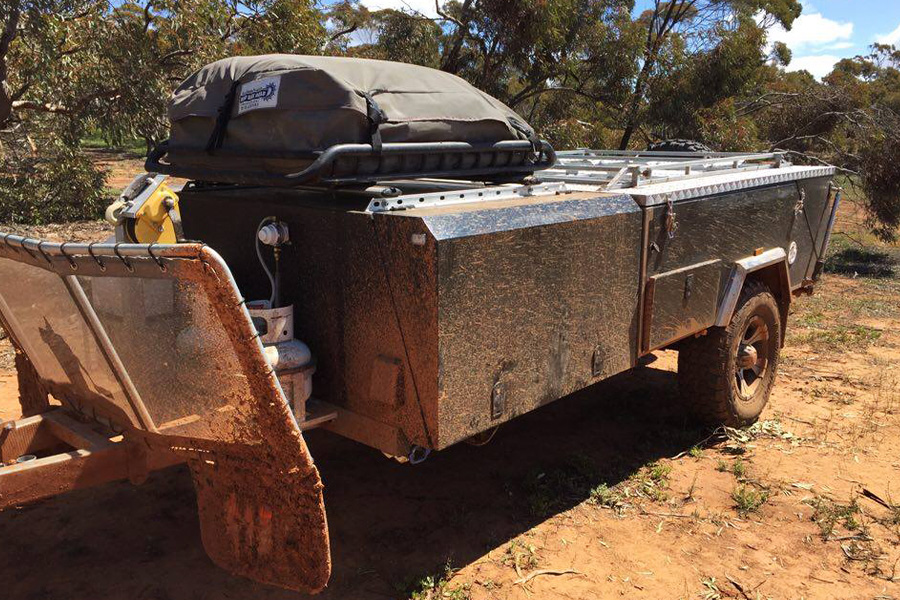 Stone guards on a camper trailer