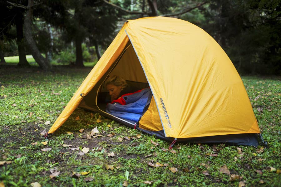 A Zempire Atom tent set up on grass