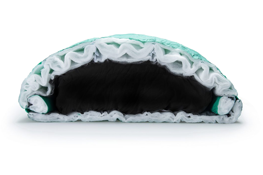 View inside a sleeping bag with WaveLoft synthetic insulation