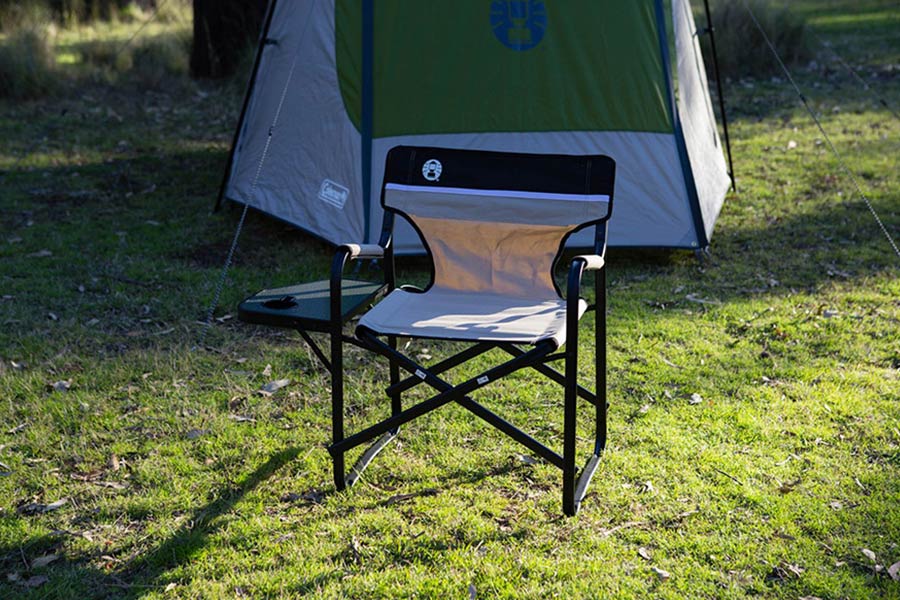 Coleman steel chair setup outdoors