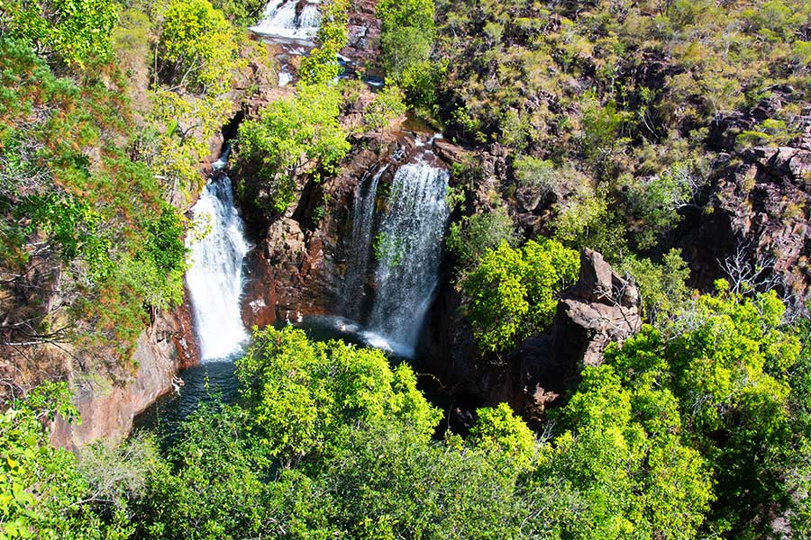 An aerial view of Florence Falls in the Norther Territory. 