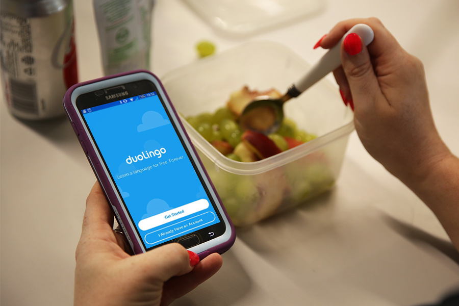 Duolingo app open on a smart phone.