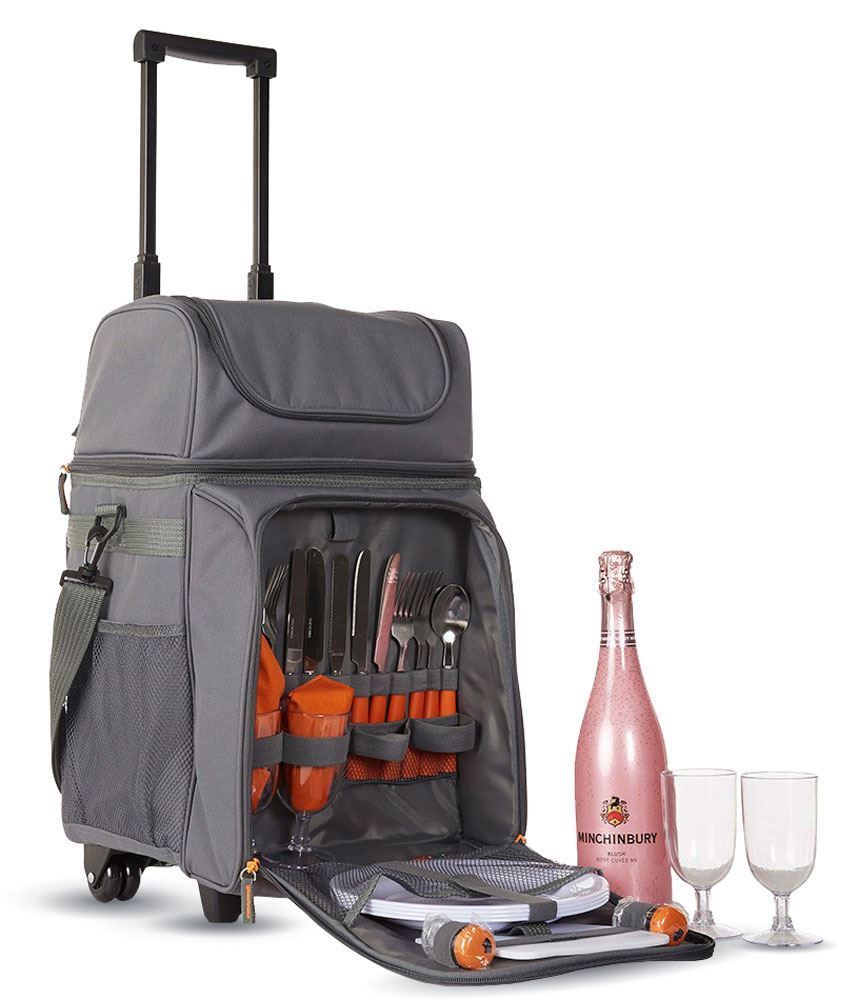 Thermos 4 Person Wheeled Picnic Set Snowys Outdoors